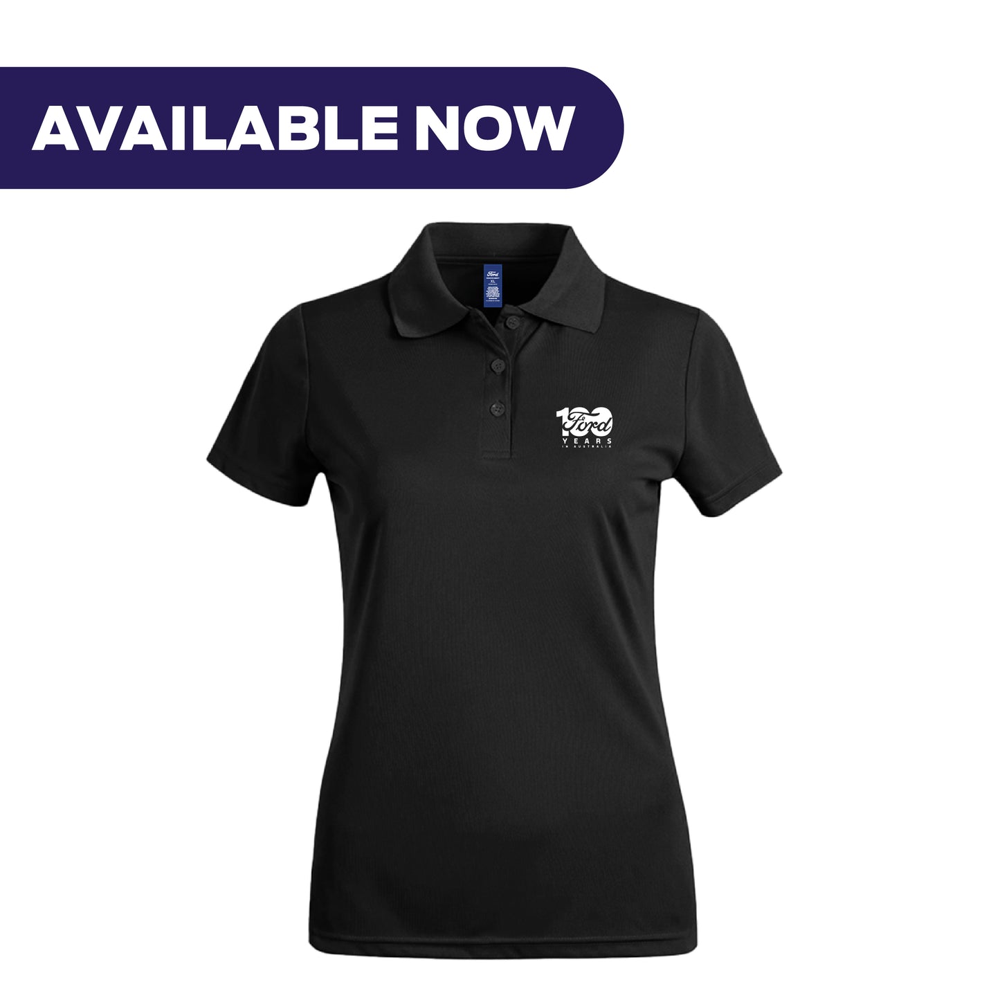 Ford 100 Year Women's Prestige Polo – Black