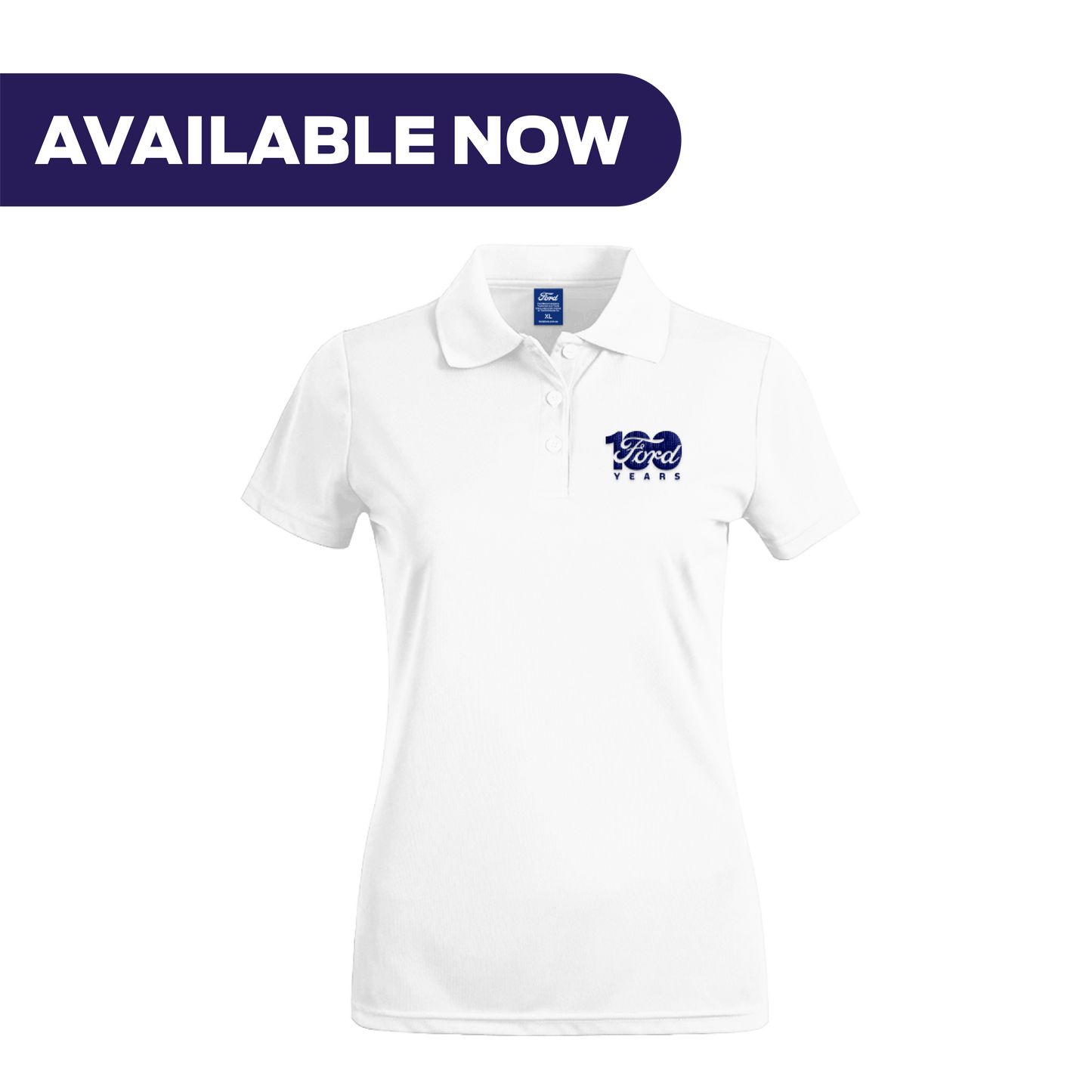 Ford 100 Year Women's Prestige Polo - White