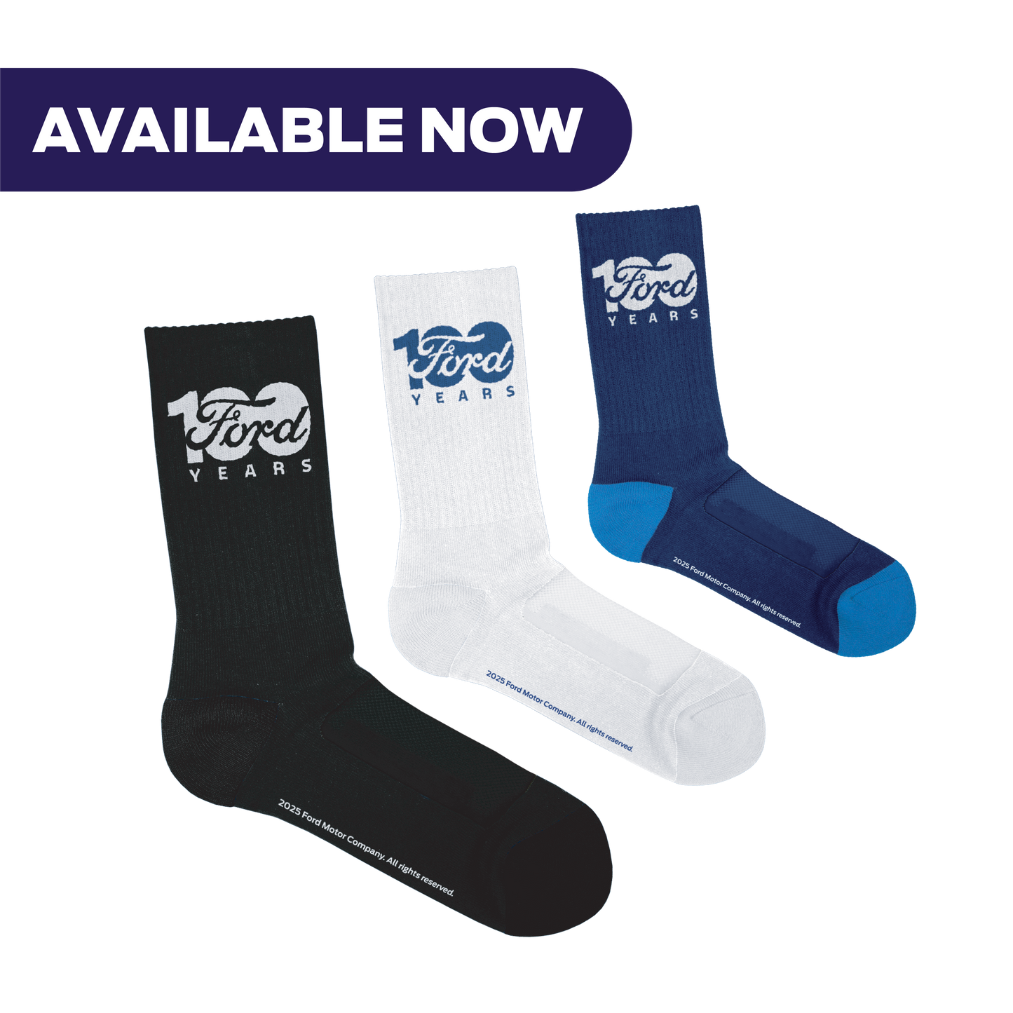 FORD 100 YEAR 3PK SOCKS