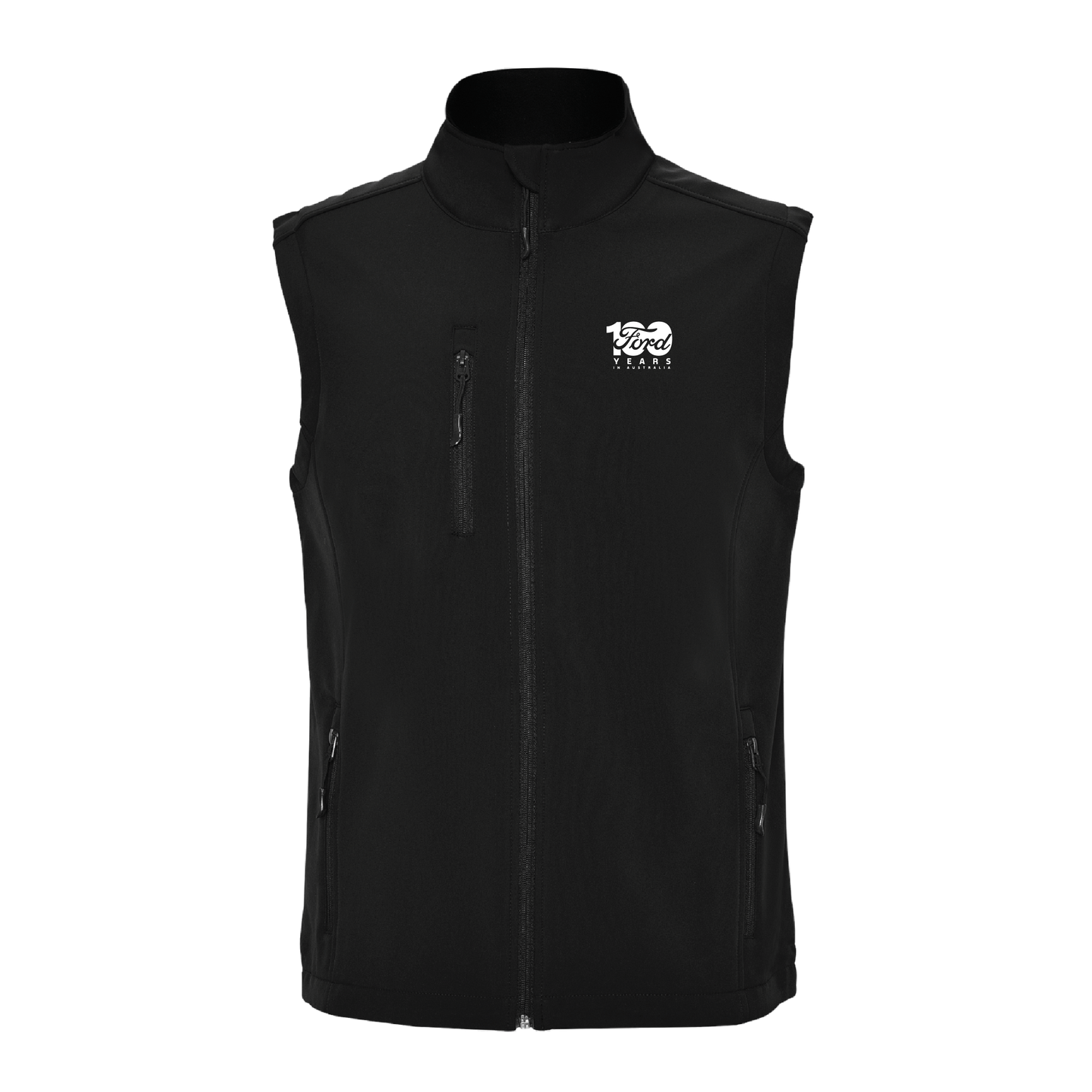 PRE-ORDER - Ford 100 Year Softshell Vest - Black