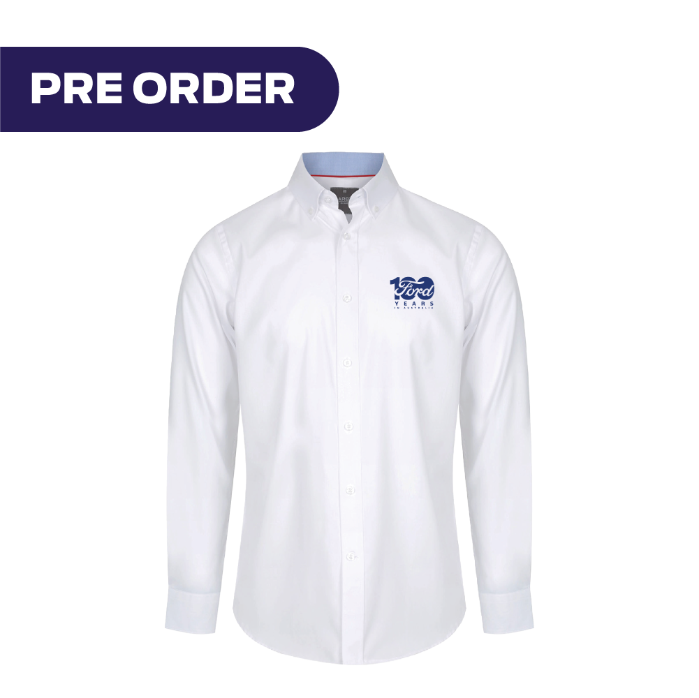 Ford 100 Year - White Business Shirt Mens