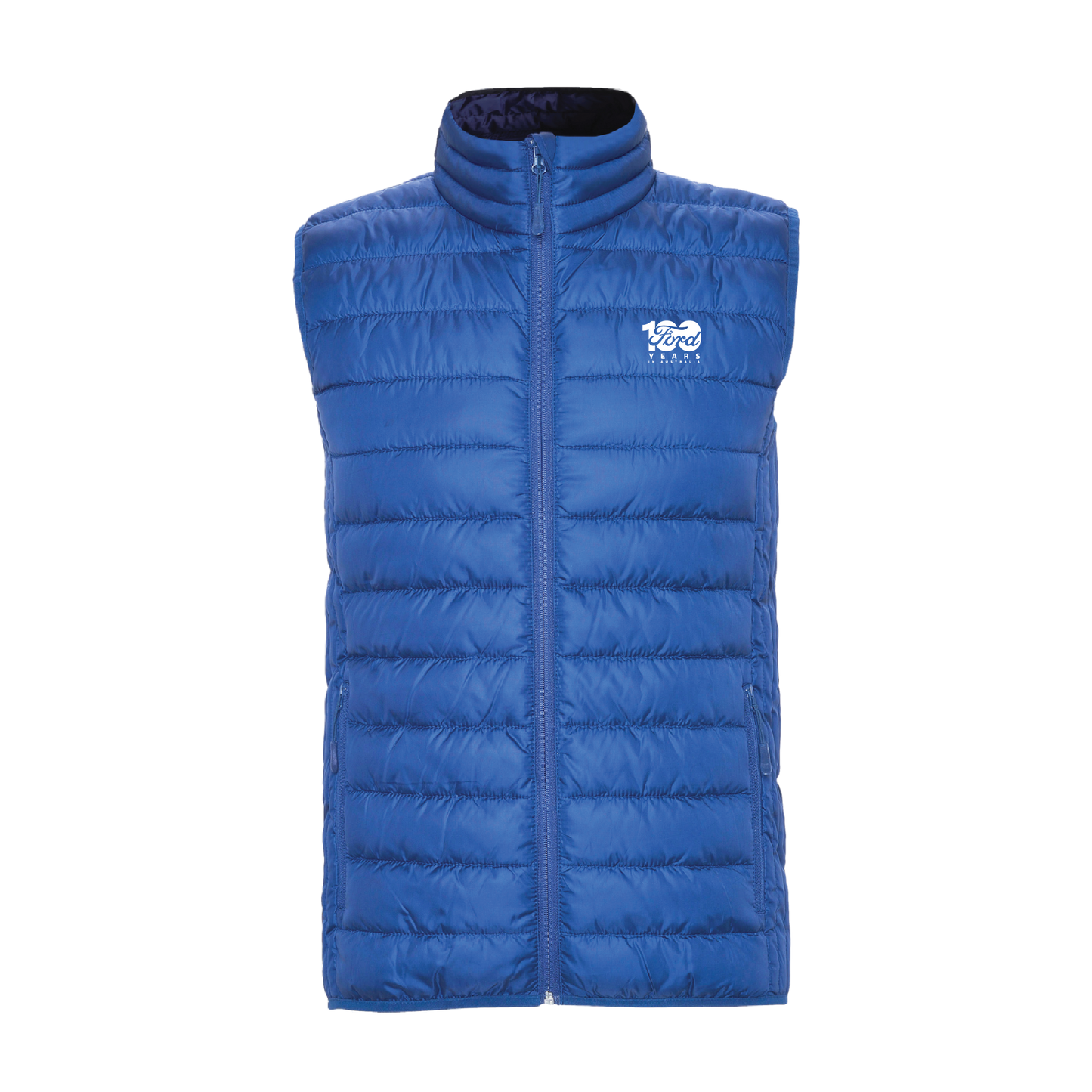 Ford 100 Year Men's Puffer Vest – Electric Blue