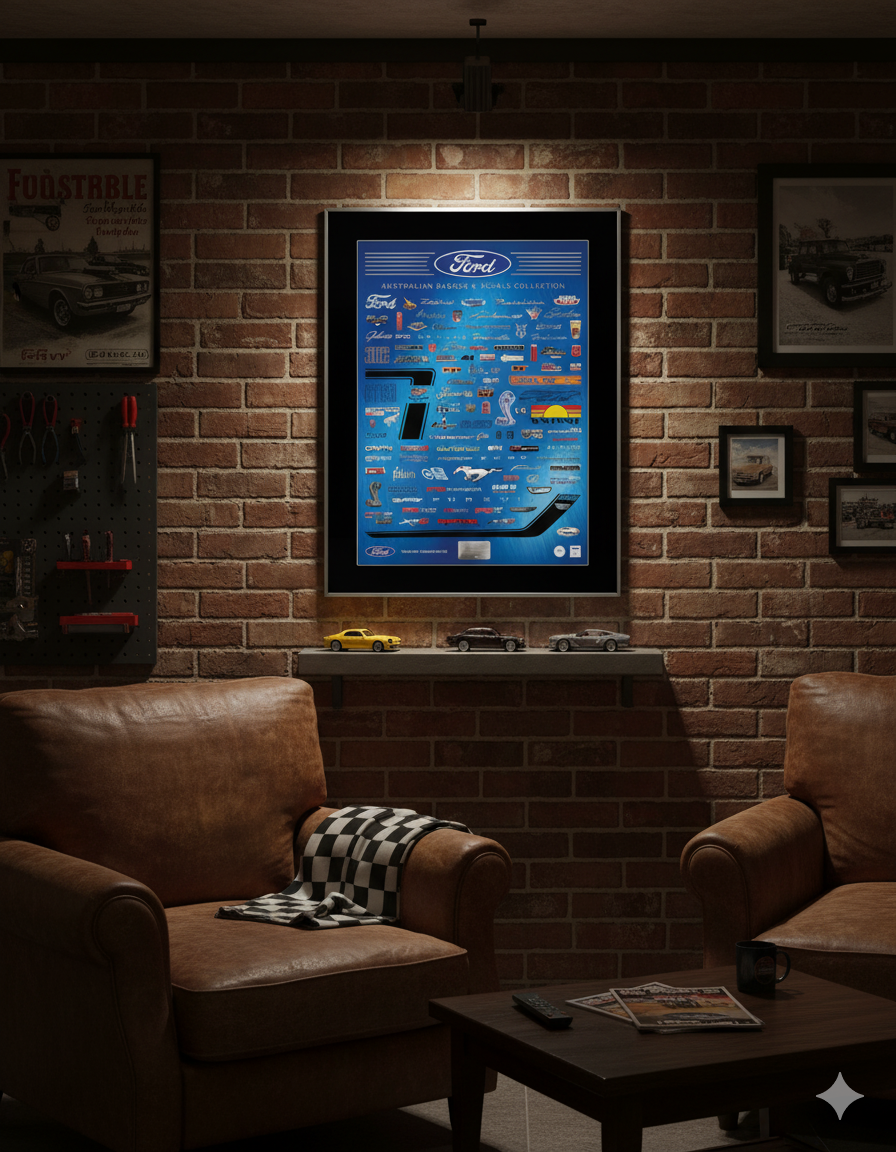 Limited Edition Framed Official Print - Ford Badges & Decals