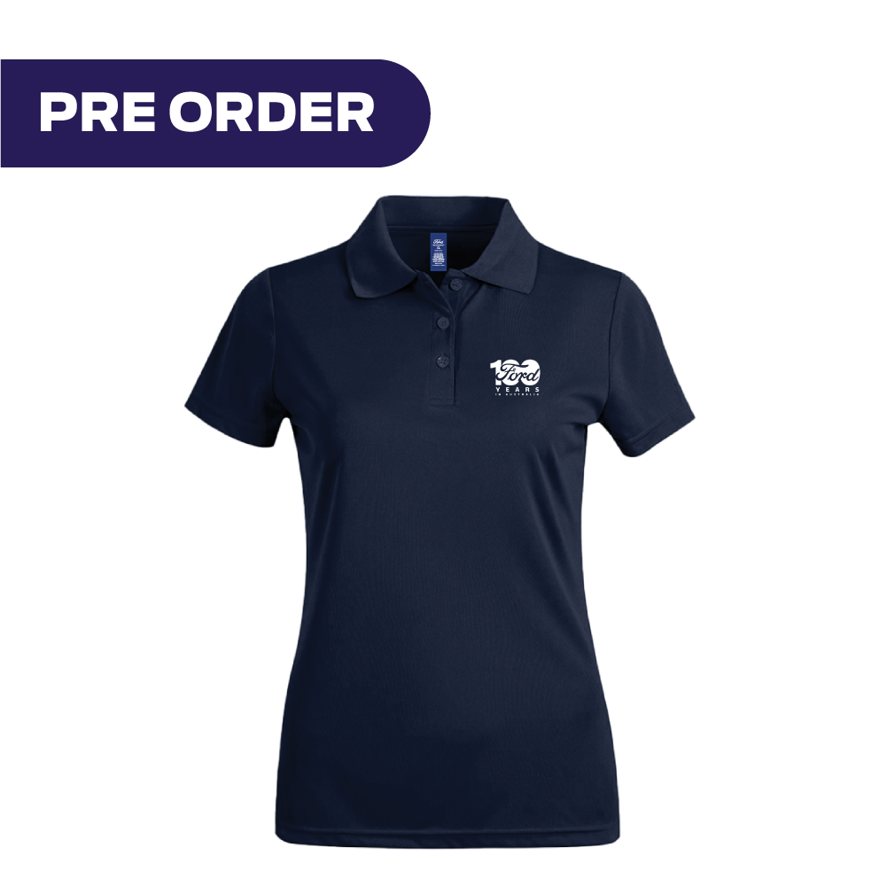 Ford 100 Year Women's Performance Polo – Navy
