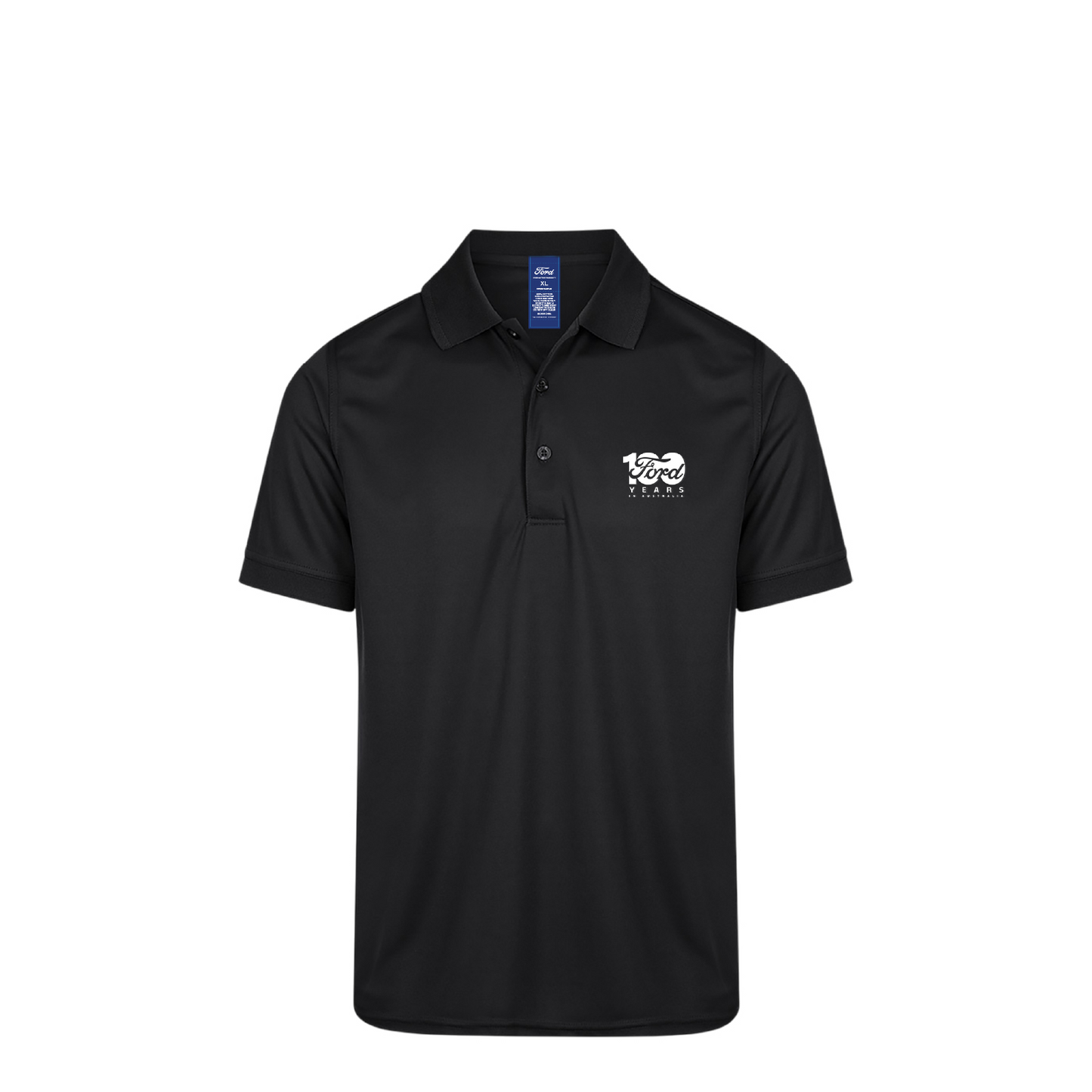 Ford 100 Year Men's Prestige Polo – Black