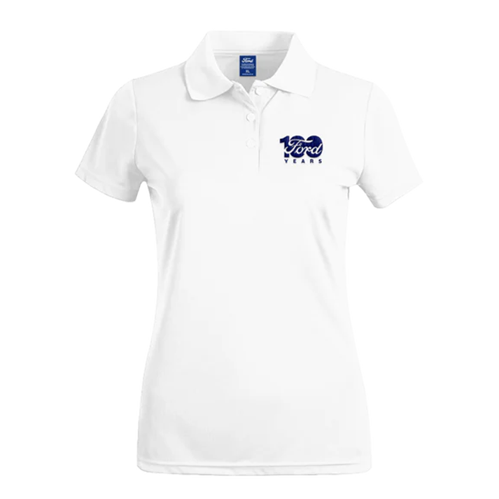 Ford 100 Year Women's Prestige Polo - White