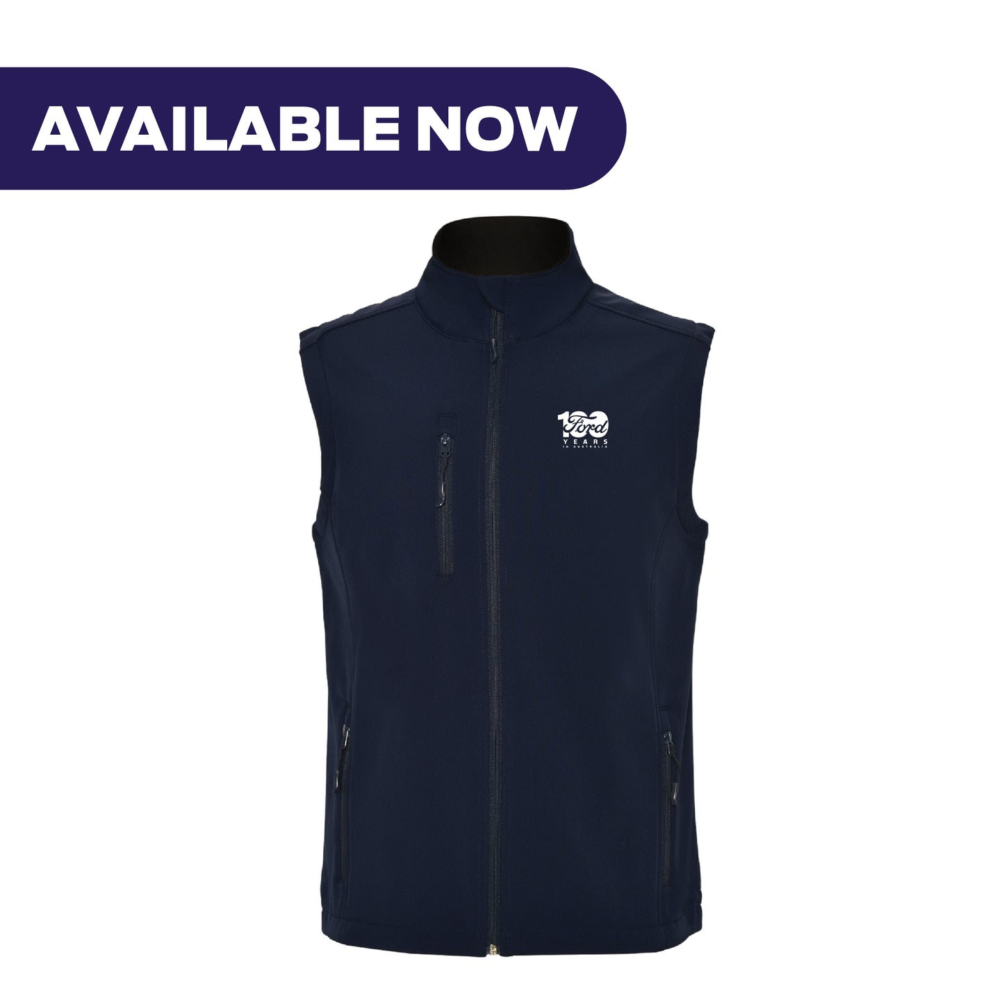 Ford 100 Year Softshell Vest - Navy