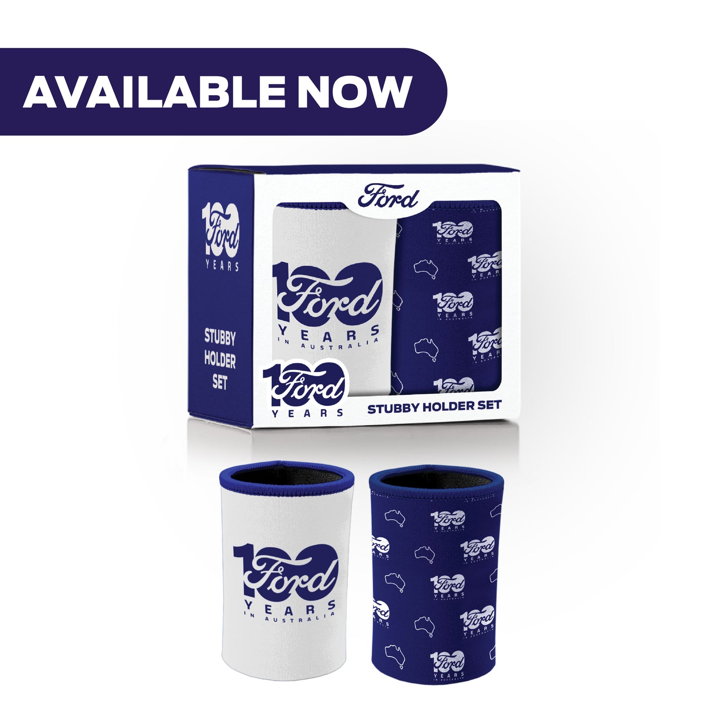 Ford 100 Year - Twin Pack Stubby Holders