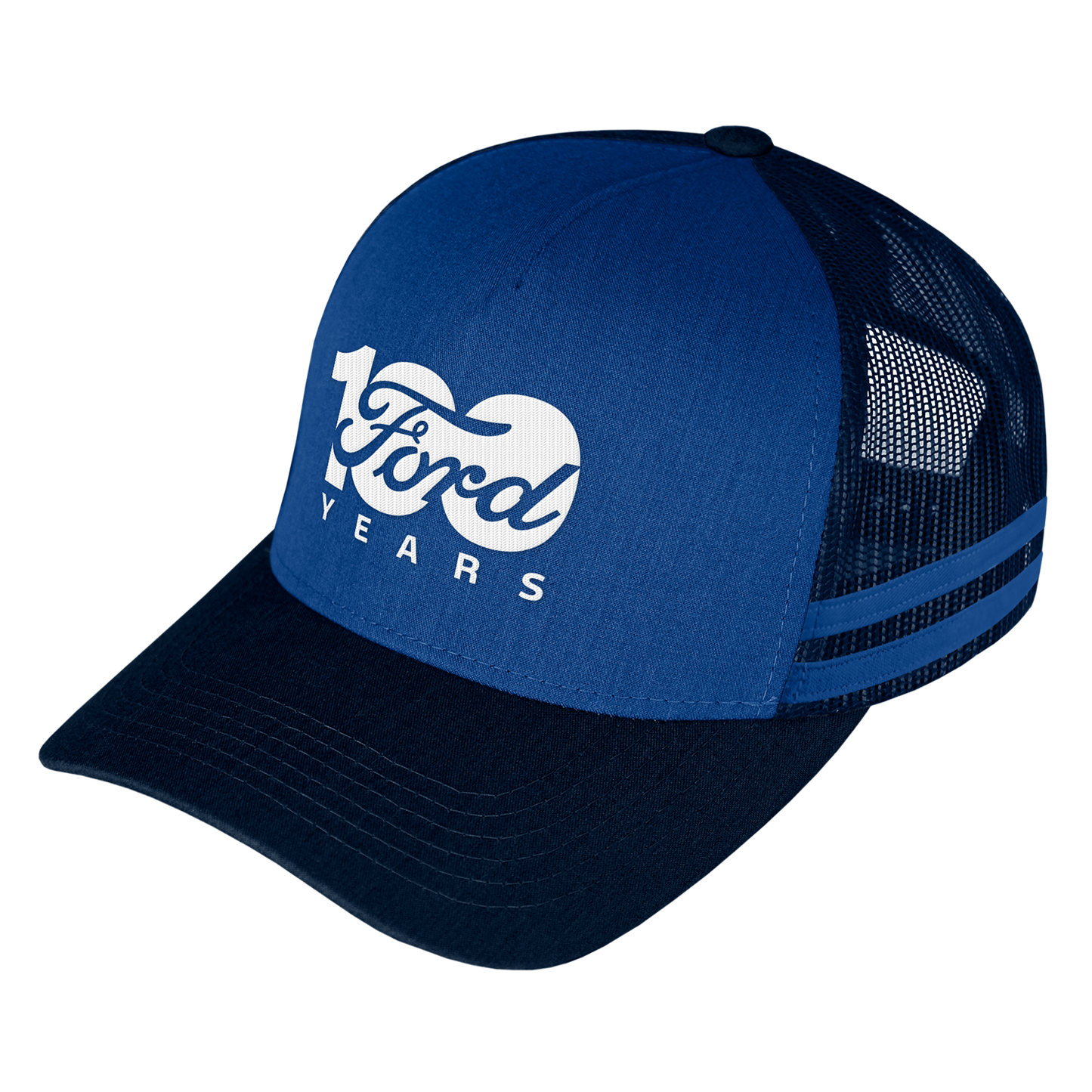 Ford 100 Year Navy Striped Trucker Cap