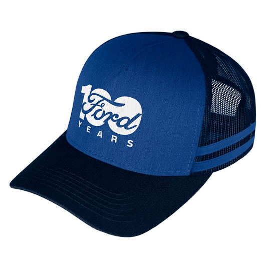 Ford 100 Year Navy Striped Trucker Cap