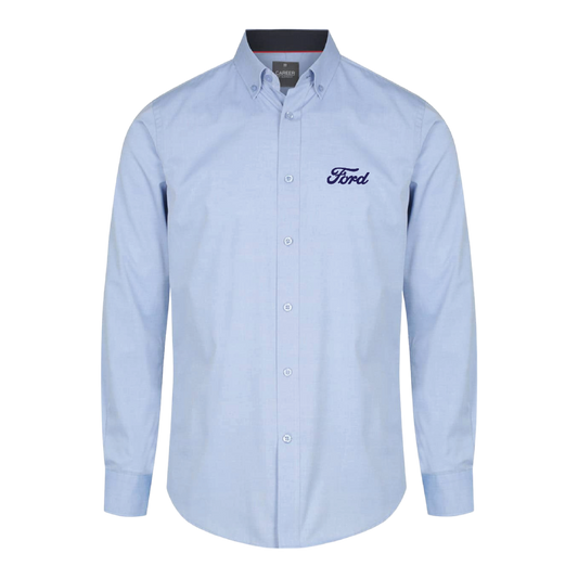 Ford Mens Long Sleeve Business Shirt (Light Blue/Navy)