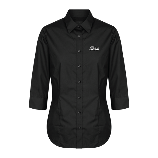 Ford Ladies 3/4 Sleeve Business Shirt (Black)