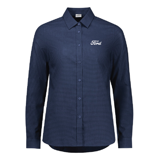 Ford Ladies Long Sleeve Business Shirt (Navy)