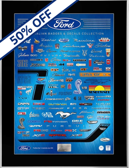 Limited Edition Framed Official Print - Ford Badges & Decals