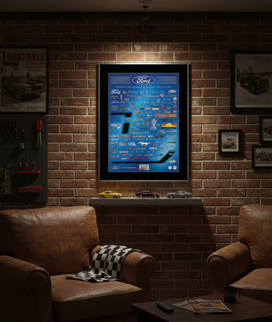 Limited Edition Framed Official Print - Ford Badges & Decals