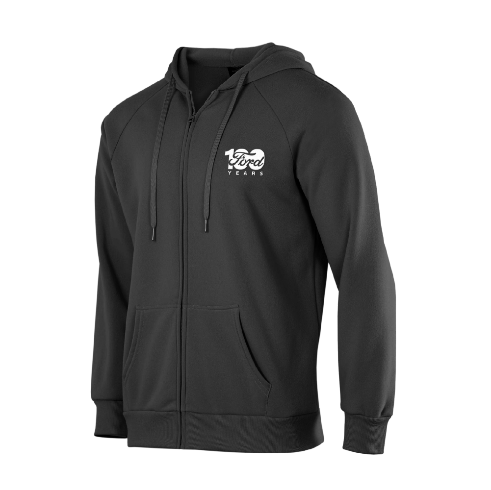 FORD 100YR ZIP HOODIE - BLK