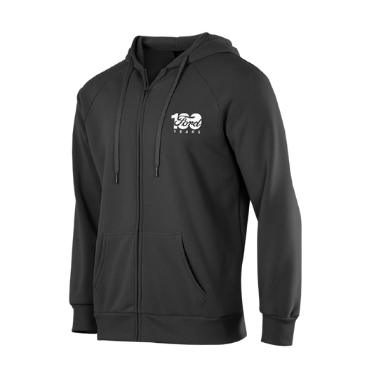 FORD 100YR ZIP HOODIE - BLK