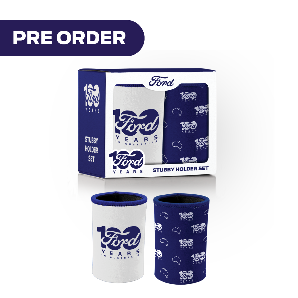 PRE-ORDER - Ford 100 Year - Twin Pack Stubby Holders