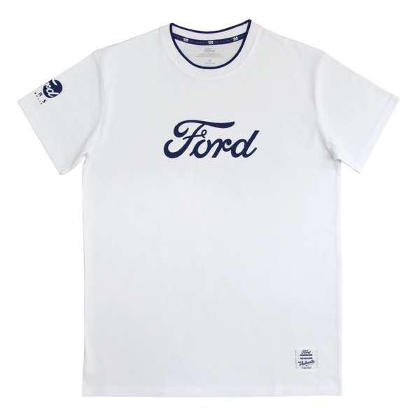 Dria Ford Script Ford Script - 100 Year T-Shirt - White – Ford Store Australia