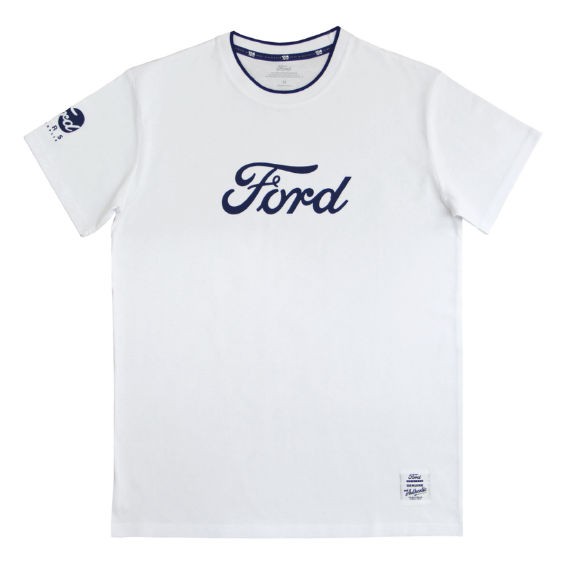 Ford Script - 100 Year T-Shirt - White – Ford Store Australia